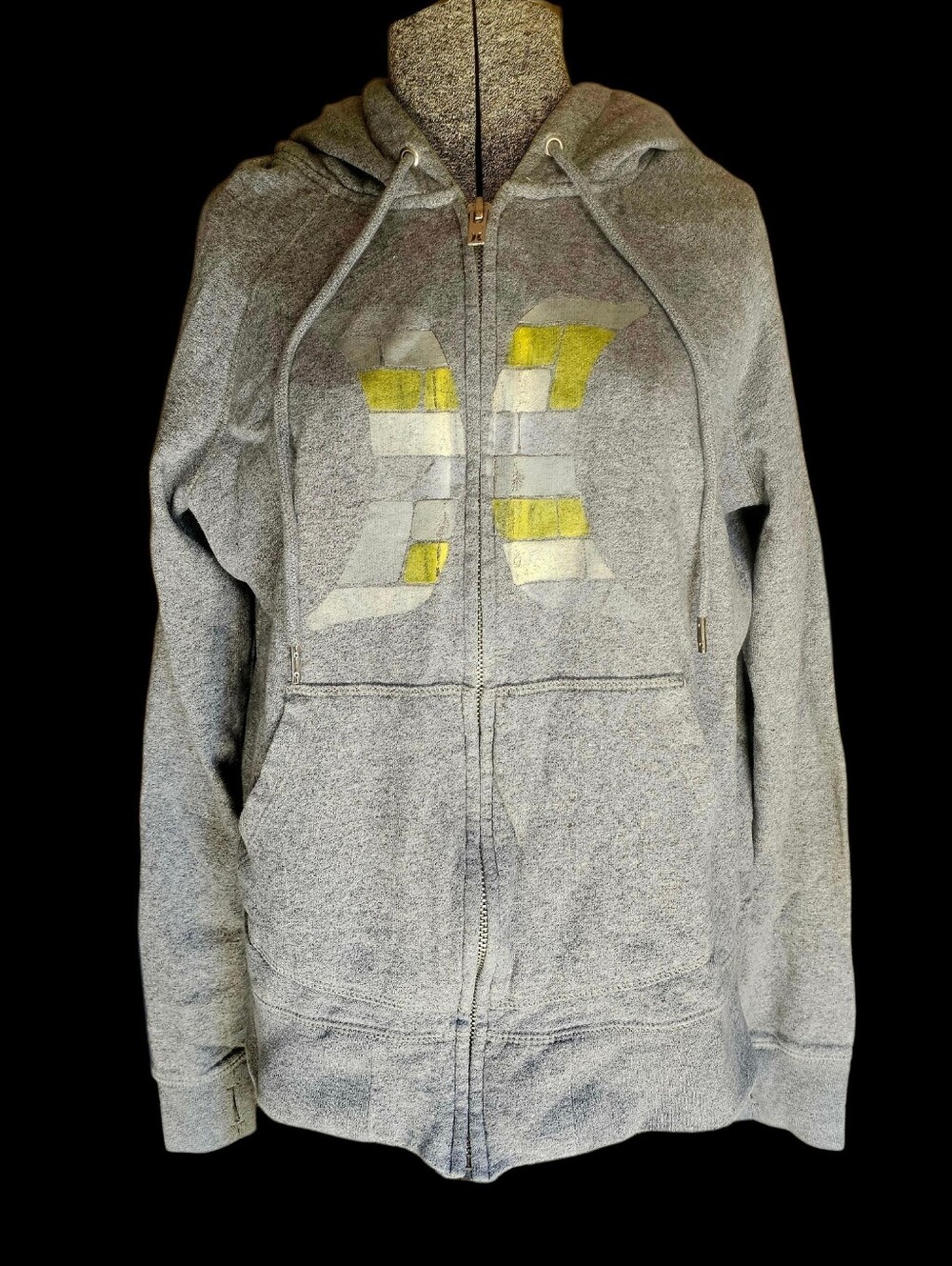 Hurley. Gray Zip-Up Hoodie with Graphic Accent